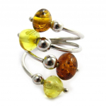 H&otilde;bedane r&otilde;ngas  Inspiration  merevaigu konjak ja mee (roodiumiga kaetud) - umbes 25 mm 56 h&otilde;be