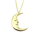 7bis [Q6148] - Collier artisanal 'Au Clair de Lune' dor&eacute; - 18x15 mm kuld