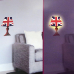 Les Tr&eacute;sors De Lily [N4214] &ndash; mitmev&auml;rviline punane helendav kleebis  Lamp  (Union Jack) punane