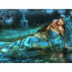 Teemantmaal ristpistes  muinasjutuprintsess ja  teemanttikandid n&auml;put&ouml;&ouml; kivikivi 20X30CM