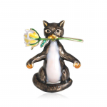 Blucome armsad emailitud kassid lilleprossidega naistele lastele kingitus moe h&auml;rrasmees looma pross kimp krae n&ouml;&ouml;pn&otilde;elad ehted must