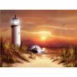 Maastikud Mere&auml;&auml;rne villa teemantmaal Lighthouse Ristpistes Mosaiikmustrid Kodukaunistus 20X30CM