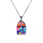 Loominguline ja peen v&auml;rviv&auml;ljendus N&auml;o ripats v&auml;rvi emailiga kaelakee 925 h&otilde;bedane naiste ehe kampsun kett 45CM