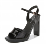 Naiste sandaalid Catwalk lame kontsaga stiletto Seksikad mustad sandaalid naiste suvised pulmakingad 9053 seeria 11 cm kontsaga 1,5 cm platvorm LFD 43 must