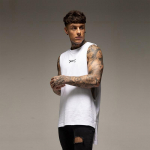 Muscleguys Sports stiilis suvine varrukateta T-s&auml;rk meeste fitness-treeningu vest hingav avar topp M must