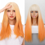 MERISIHAIR Heleroosa pikk sirge parukas s&uuml;nteetilisest kiust igap&auml;evaseks kandmiseks m&otilde;eldud Cosplay pika sirge parukas naistele 60 cm