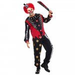 T&auml;iskasvanutele m&otilde;eldud hirmutav verine luukere klouni Halloweeni kost&uuml;&uuml;m meestele kurja &otilde;udusfilmi klouni kleit &uuml;les peo karnevali cosplay M must