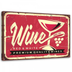 L&otilde;uenditr&uuml;kk Red Wine Sign Retro 60x40 punane