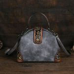 Johnature Retro reljeefne naiste nahast kott Mitmek&uuml;lgne k&auml;ekott vaba aja veetmiseks suure mahutavusega &otilde;la- ja p&otilde;ikkotid hall v&auml;rv