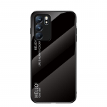 Reno6 Case Gradient karastatud klaasist kate OPPO Reno 6 5 4 7 8 Pro Z 4Z 5Z 6Z 7Z 8Z Reno7 Reno5 Reno4 Reno8 Lite &uuml;mbriste jaoks Reno 6 (5G) must
