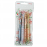 4 tk Rose Love geelpliiatsite komplekt Retro Flower 0,5 mm kuulotsaga kiiresti kuivav must v&auml;rviline tint kirjutamiseks