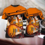 Suvised meeste T-s&auml;rgid Guitar Graphic 3D Mood Muusika T-s&auml;rk Pullover L&uuml;hikeste varrukatega O Kaelusega Rock Hip Hop Topid Suurem&otilde;&otilde;tmelised r&otilde;ivad 2XL