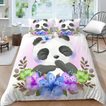Kaasaegne romantilises stiilis voodipesu Panda tekikate voodilina/kaheinimesevoodi t&auml;issuuruses voodikattekomplekt Pestav mugav kodukaunistus DE 100x135cm
