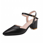 K&otilde;rge kontsaga sandaalid Suvised terava otsaga naiste kingad Fashion Wild Baotou Rooma kingad 40 must