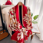 Kvaliteetsed luksuslikud siidist sallid peapael Sallid kaelasall naistele kett siidist sall naiste dekoratiivne sall 180 punane