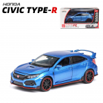 1:32 Scale 2017 Honda Civic Type-R Diecast mudelauto m&auml;nguasi, avatud uste valguse ja heliga lastele, poistele, t&uuml;drukutele, t&auml;iskasvanutele, meestele 1/32-15x6.5x5cm sinine