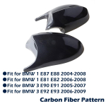 K&uuml;lgmiste tiibade tahavaatepeegli kork peegli kate sobib BMW E90 E91 2005-2007 E92 E93 E81 E82 E88 E87 E88 auto asenduseks Carbon Fiber Pattern black