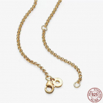 Uus 925 h&otilde;bedane klassikaline s&uuml;damekujuline &uuml;mmargune ripats kaelakee, mis sobib originaalse Pandora helmestega isetehtud naiste ehetega