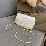 Kott Woman 2023 Uus mood Premium Sense Nahast Teemant V&auml;ike kuldne palliga ketikott Naine Risti kehaga &otilde;lakott kaenlaaluste M valge