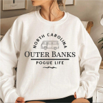 Outer Banks North Carolina dressipluus Pogue Life Hoodies Outer Banks Paradise on Earth Hoodie OBX Crewneck dressipluusid Naiste top S valge