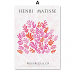 Henri Matisse Plakatid Lilled L&otilde;iked Roosa Elegantne N&auml;itus Seinakunstitr&uuml;kk L&otilde;uend Maalimine Seinapildid Elutoa sisustus 21X30cm No Framed