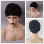 HAIRCUBE L&uuml;hikesed mustad 100% juustest parukad naistele, Pixie l&otilde;igatud lokkis parukas Bang Glueless parukatega, loomulik igap&auml;evaseks kasutamiseks