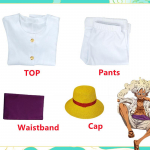 Anime Monkey D. Luffy Fifth Gear Helios Nica Cosplay Wano Kantrikost&uuml;&uuml;mid M&uuml;ts Parukas Kimono Kost&uuml;&uuml;mid Halloweeni peo multifilmi vormiriietus L-(Costumes+cap)