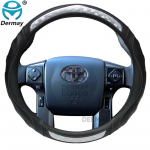 jaoks Toyota Tacoma Truck auto rooliratta kate Mikrokiudnahk 3D libisemisvastane kvaliteetne uus auto must