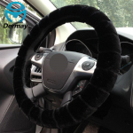 Talvine soe imitatsioon karusnahast ROOLIKATE Auto roolile 14-15  38cm 95% autod, libisemisvastane must