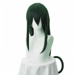 Anime Boku no Hero Academia Tsuyu Asui Cosplay parukas My Hero Academia naistele pikad rohelised s&uuml;nteetilised juuksed Halloweeni pidu + paruka m&uuml;ts roheline