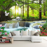 Kohandatud seinamaaling 3D loodusmaastik mets tapeet kosed foto seinamaaling elutoa taust seinamaaling kodu dekoor 200 cm(W) x 140 cm(H)