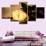 Moodne kodu seinakaunistus l&otilde;uend Modulaarne pildikunst HD prinditud maal l&otilde;uendile 5 t&uuml;kki kollane roosi lill elutuppa ilma raamita 20x35cm*2 20x45cm*2 20x55cm*1