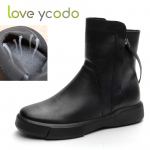 Naiste s&uuml;gis- ja talvised naturaalsest nahast suured keskmise s&auml;&auml;rega saapad, t&uuml;drukud, tudengid, moes mugavad lamedad nahast saapad 38