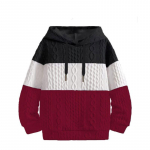 Meeste Colourblock kootud pullover dressipluus kapuutsiga kapuutsiga pikkade varrukatega vabaaja džemper S oranž