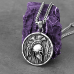 Kvaliteetne 316L roostevabast terasest Spartan Warrior Shield kiiver meeste ripats hip-hop punk kaelakee pendant necklace