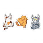 3 tk / komplekt Kassi kriimustusega autokleebis Naljakas ilmastikukindel isekleepuv maastur S&otilde;iduki auto akna kere kaunistus kassipoeg looma trimmi kleebis auto S