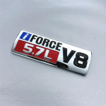 1 tk 3D I FORCE 5,7 L V8 logoga autoembleemi poritiiba m&auml;rgi pagasiruumi auto kleebis T/oyota T/undra S/EQUOIA L/ja C/ruiser Car Styling jaoks punane