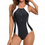 Charmleaks naiste &uuml;hes t&uuml;kis sportlik ujumistrikoo ees t&otilde;mblukk Disain v&auml;rviplokk Quick Dry Swimwear Racerback sisse&otilde;mmeldud rinnahoidja ujumiskost&uuml;&uuml;m XL
