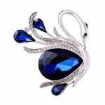 Naiste pross Rhinestone Decor Peen roostevaba &otilde;&otilde;nsa v&auml;rvi sobitamine Kulumiskindel looma kujuga kott mantel krae kaunistus naiste riided ehted tumesinine v&auml;rv