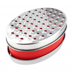 Roostevabast terasest juusturiiv koos konteineriga multifunktsionaalse viilul&otilde;ikuriga kartuli kurgi porgandi sibula sidruni ingveri jaoks punane