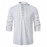 Renaissance Landlord Knight Top keskaegsed mehed Cosplay kost&uuml;&uuml;m p&otilde;hjuslik s&auml;rk Pirate XXXL valge