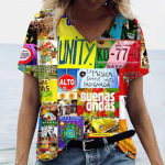 Hip Hop naiste T-s&auml;rk 3D ajaleheprindiga T-s&auml;rk naistele Vaba aeg Mood l&uuml;hikeste varrukatega t&auml;navar&otilde;ivad Naiste riided Uus L