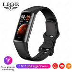 LIGE uus spordi nutikell 0,96 USB-laadimine Bluetooth-&uuml;hendus Veekindel nutikas k&auml;ev&otilde;ru Sport Fitness Health Tracker sobib Android IOS-ile silicone strap must