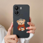 Xiaomi Redmi 13C Note 13 Pro+ 13R K70 Pro K70E K60 Ultra korpuse kate Cute Bear Matt P&otilde;rutuskindel vedel pehme silikoon telefonikest Redmi kaitseraua jaoks redmi 13C 4G