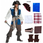 Piraat &ndash; t&auml;iskasvanute kost&uuml;&uuml;mid Kariibi mere piraadikost&uuml;&uuml;mid Meeste Halloweeni peor&otilde;ivad Rollim&auml;ng Uhke cosplay 7 komplekti kost&uuml;&uuml;mid p&uuml;hade riided XL
