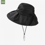 Kevad- ja suvine kalurim&uuml;ts naistele Mood Soild Color Bucket M&uuml;ts Casual Bowknot M&uuml;ts T&uuml;drukutele &Otilde;ues Rannareisimine P&auml;ikesevari laia m&uuml;tsiga M（56-58cm） must
