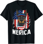 Dobermani pin&scaron;er American Pride Flag Dog Lover Usa Unisex T-s&auml;rk S