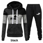 2 tk. Spordidressid Naistele Moodsad v&auml;rvid Patchwork Spordidressid Naiste pikkade varrukatega kapuutsid Dressipluus ja s&ouml;rkimisp&uuml;ksid 4XL must