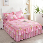 Luksusliku voodiseeliku seeria elastne voodilina padjap&uuml;&uuml;riga Puuvillane voodimadratsid, voodikatted, kaks &uuml;heinimesevoodit, King-size 3 Pcs 100x200cm