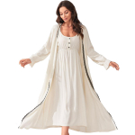 Naiste &ouml;&ouml;s&auml;rk &Ouml;&ouml;mantel 2-osaline komplekt Pidžaama Sling &Ouml;&ouml;s&auml;rk, pitsiga, pikkade varrukatega hommikumantel kodune vabaaja riietus p&auml;rast vannitamist. S beež